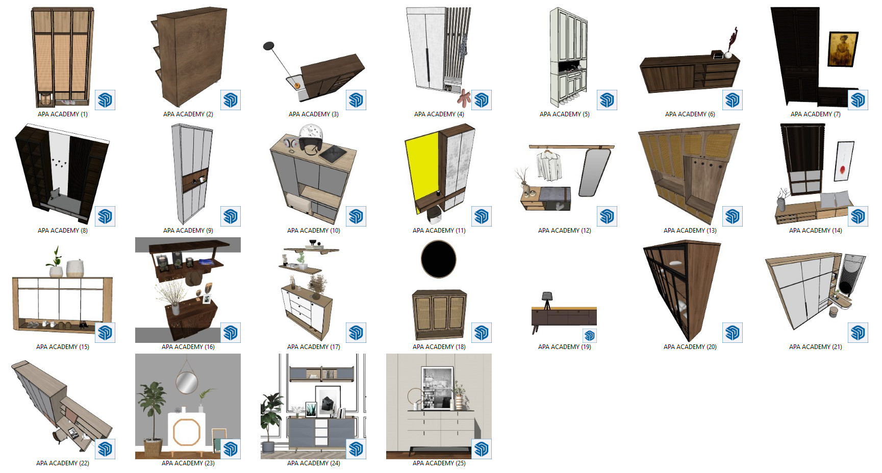 Tải Thư Viện Tủ Đồ SketchUp MIỄN PHÍ