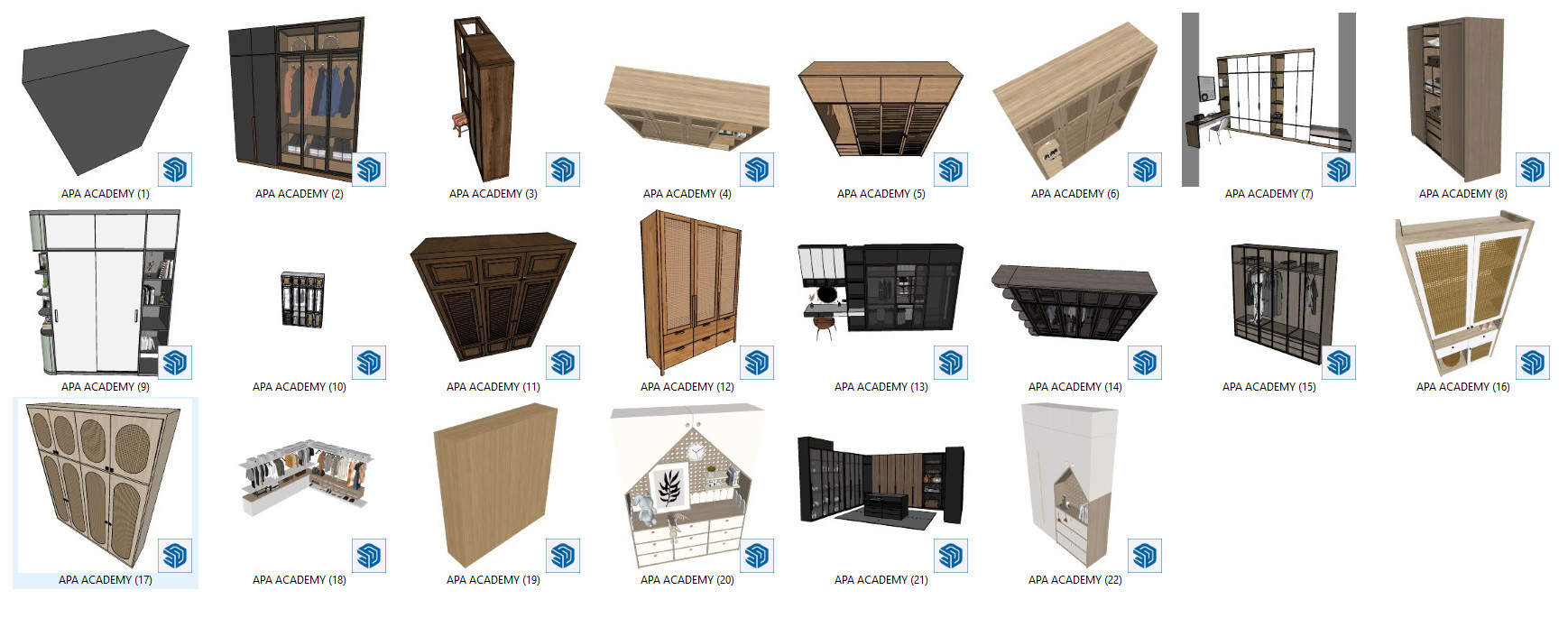 Tải Thư Viện Tủ Đồ SketchUp MIỄN PHÍ
