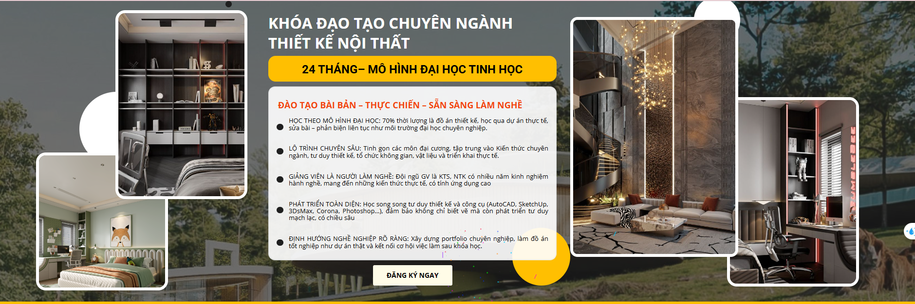 ĐÀO TẠO CHUYÊN NGÀNH NỘI THẤT CHUYÊN SÂU 24 THÁNG